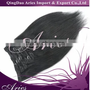 20 Inch 100% Brazilian Human Hair Weave, Natural Straight Clip In Human Hair Extensions thumbnail-6