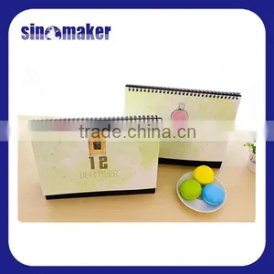 Double Metal Spiral Cheap Wholesale Stand Triangle Desk Calendar thumbnail-2