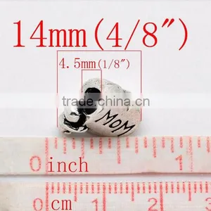 Mom European Beads Antique Silver "MOM" Child Love thumbnail-2