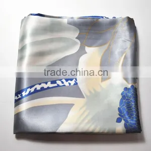 Wholesale 90*90cm Polyester Satin 90*90cm 100% Silk Satin Square Scarf thumbnail-3