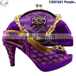 CSB1221 Chowleedee Fasion Latest Fashion Woman Italy Style High Heel Sandal Shoes With Matching Bag thumbnail-3