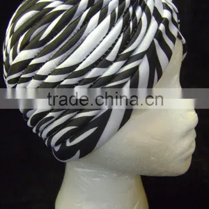 Zebra Turban Head Wrap Band Headband Hat Cap Chemo Bandanan thumbnail-2