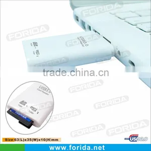 White Mini USB 3.0 Card Reader thumbnail-1