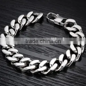 Factory Custom High Quality Chain Silver Bracelets for Men thumbnail-2