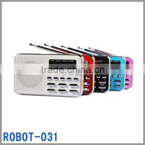 Robot-228u Hi-FI Ultra-thin Portable Card Speaker,Digital Audio Player, Mini Usb fm Radio thumbnail-1