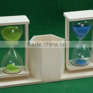 2014 New Designed Drain Sand Timer Wooden Pen Holder thumbnail-1