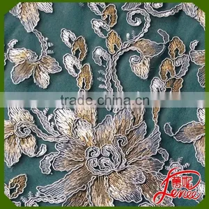 HOT SALE COLOR CUSTOMIZED SEQUINED BEADS CHEMICAL EMBROIDERY FABRIC thumbnail-4