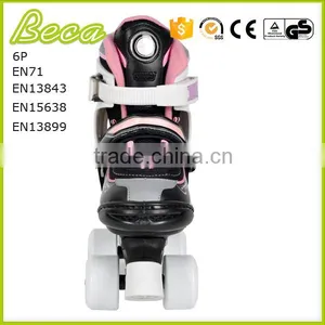 Wholesale Adjustable Pink Quad Speed Skates for Kids thumbnail-2