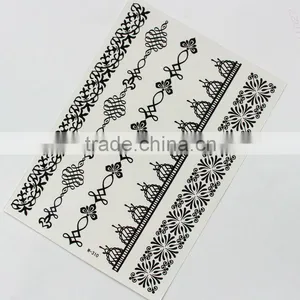 Martial Arts Fans Black Water Transfer Temporary Bridal Lace White Sexy Durable Tattoo Sticker thumbnail-1