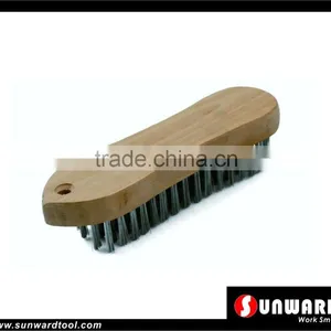 Scrubbing D-shape Wooden Block Wire Brush thumbnail-1