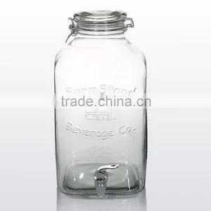 10L Unique Clear Glass Beverage Dispenser With Clip thumbnail-1