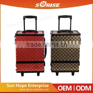 Makeup Case Lights Mirror Professional Makeup Trolley Case Beauty Case With Pattern thumbnail-1