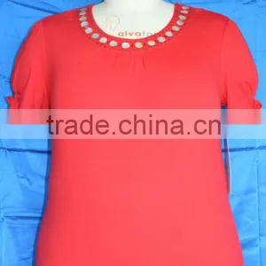 Round Neck With Beads Ladies Tops Latest Design thumbnail-1