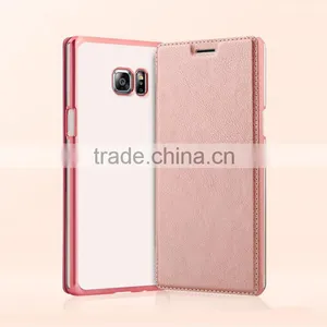 2016 Luxury Slim Electroplate Leather Flip Case for Samsung Galaxy Note 7 thumbnail-3