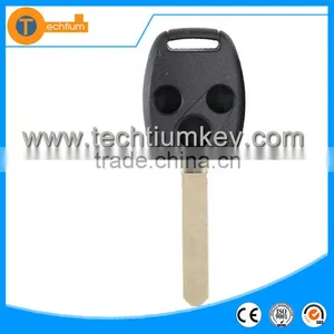 3 Button Blank Key for Remote Key Blank Without Key Fobs With Chip Groove for Honda Fit thumbnail-1