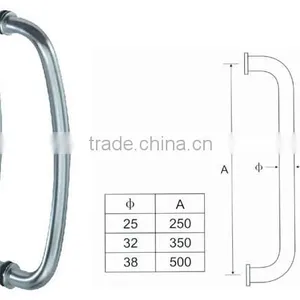 Stainless Steel Brass Insert Tubing Door Pull Handle thumbnail-1