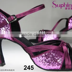 Elegance Purple Glitter Women Ballroom Dance Shoes thumbnail-1