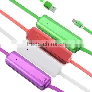 2016 New Coming Micro Usb Cable With Power Bank 1200mah for Samsung Galaxy s6 thumbnail-2