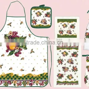 Silk Screen Pigment Printing Vintage Style Apron Set With Chinese Hot Pot Set thumbnail-1