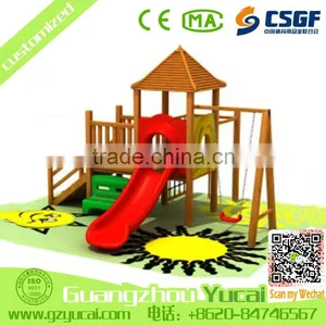 Latest Design Children Wood Swing Kids Slides Outdoor Playground thumbnail-1