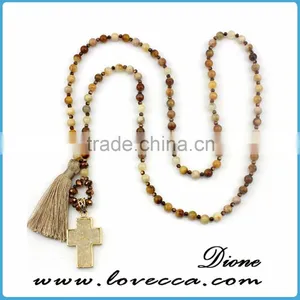 Fashionable Natutal Agate Beads Necklace Designs Multi Layers Sweaters Necklace thumbnail-3