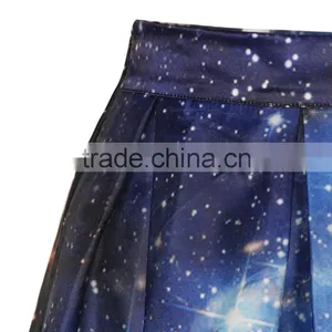 Wholesale Lady Skirt Tutu Skirt Custom Design Blue Galaxy Print N19-9 thumbnail-2