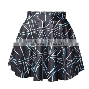 Wholesale Girls Sexy Mini Skirt 3D Print Geometry TuTu Skirt N13-46 thumbnail-1
