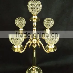 Wedding Candelabra, 5arms Globe Crystal Candelabra Centerpieces Manufacturer thumbnail-1