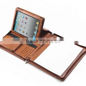 High Quality Leather Document Portfolio Folder With Holder for Tablet and Mobile Phone thumbnail-2