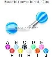 Curved Barbell Eyebrow Ring Body Piercing Jewelry Eyebrow Stud thumbnail-1