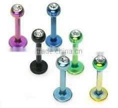 Anodized Titanium Lip Rings, Stud Stainless Steel Piercing Jewely thumbnail-1