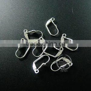12*6mm Silver Plated Shell Simple Lever Back Earrings Hoop Base Settings Loop Supplies 1702072 thumbnail-2