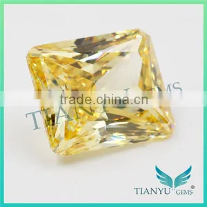 Wholesale Synthetic Heat Zircon Stone Yellow Rectangle CZ Gemstones Loose Cubic Zirconia Jewelry Price thumbnail-2