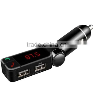 fm Radio Stereo Adapter Bluetooth Car Charger With Handsfree Calling and USB Charging Port Up to 2.1A thumbnail-3