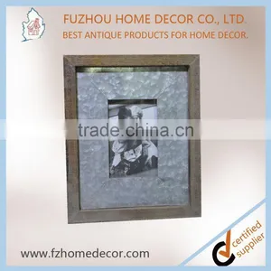 Customized Antique Wooden Photo Frame With Tin Decor for Home or Gift thumbnail-3