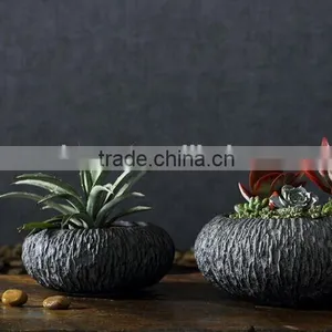 2017 Cheap Balcony Fiberglass Flower Pot Outdoor Round Planters thumbnail-1