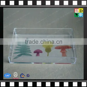 Clear Acrylic Lucite Serving Tray Modern Plastic Food Tray With Handle High Quality Monogrammed Acrylic Serving Tray From China thumbnail-1