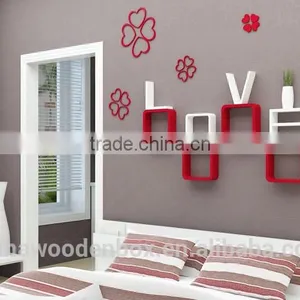 2015 Factorymade Wholesale Love Shape Wooden Wall Stickers thumbnail-1