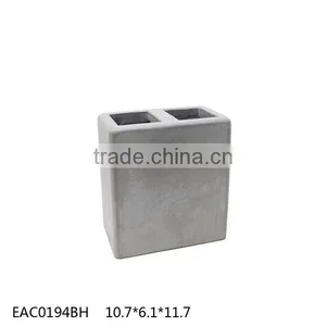 Concrete Bathroom Design Square Concrete Bathroom Set Lotion Dispenser Tumbler Tray thumbnail-2