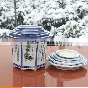 H-88cm Chinese Style Excellent Quality Blue and White Flower Ceramic Pot Set thumbnail-3