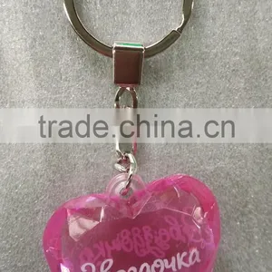 2017 New Style Acrylic Hanging Decoration Heart Shape Diamond Key Ring thumbnail-1