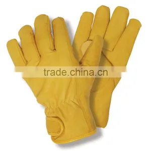 High Quality Yellow Cowhide Driver Work Glove thumbnail-1