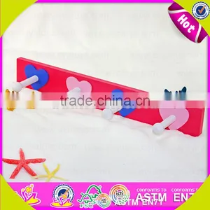 Wholesale Eco-friendly Wooden Kids Coat Hook Convenience Wooden Kids Coat Hook High Quality Wooden Kids Coat Hook W09B021 thumbnail-1