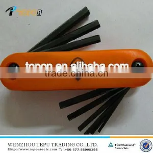 9pcs Plastic Handle Folding Allen Wrench Set thumbnail-1