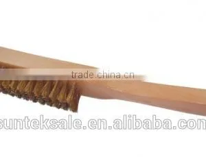 Wood Handle 5 Line Brass Wire Brush thumbnail-1