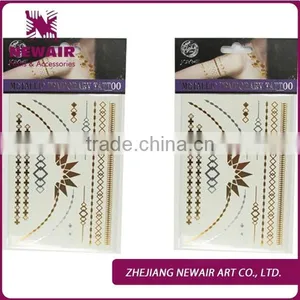 2016 Artificial Girl for Sex Gold Silver Metallic Water Transfer Printing Temporary Tattoo Sticker thumbnail-4