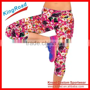 Custom Flag Ladies Heat Gear Anti-Bacterial Compression Capri Legging Tights thumbnail-4