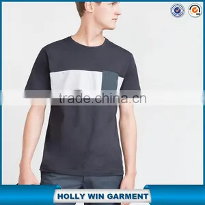 China Cheap Factory Black Cotton Men t Shirt Wholesale With Pocket thumbnail-1