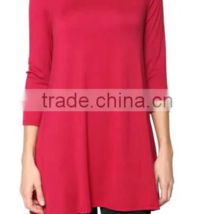 Online Shopping China Clothes Long Flowy Elbow Sleeve Jersey Tunic For Women thumbnail-2