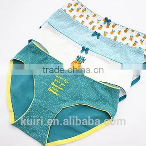 Cotton Boxer Ladies Underwear Manufacturers Pineapple Printed Grid Cute Panties E7 thumbnail-4